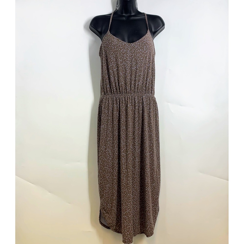 prAna Alya Ditsy Print Maxi Dress Halter Neck Smocked Waist Dress Size S